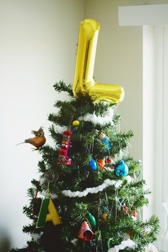 Monogram Christmas tree toppers.