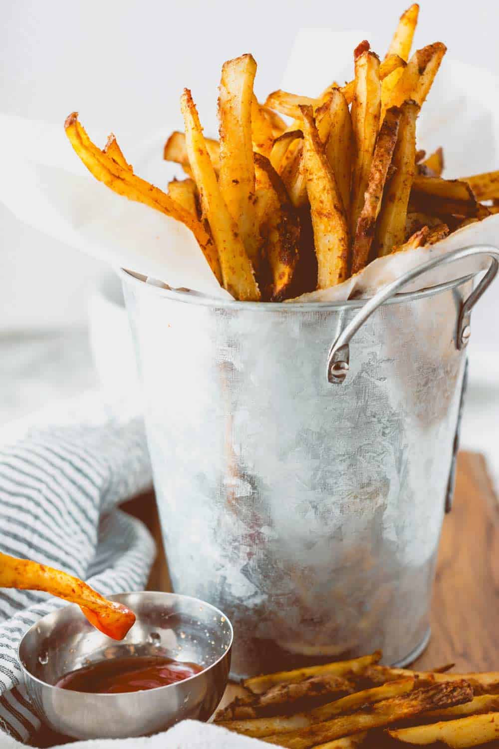 OVEN-BAKED BARBECUE FRIES BY HEALTHIER STEPS