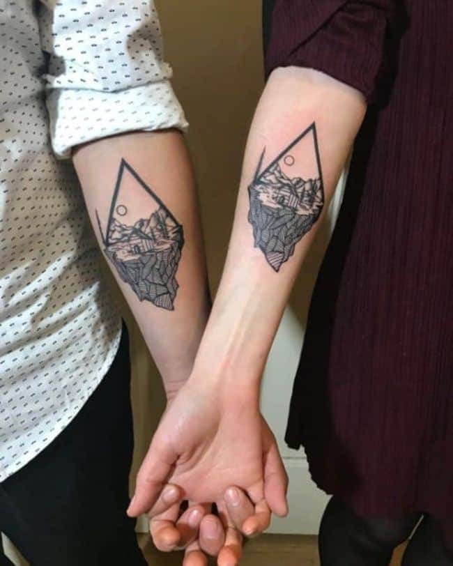 Rhombus matching tattoos.