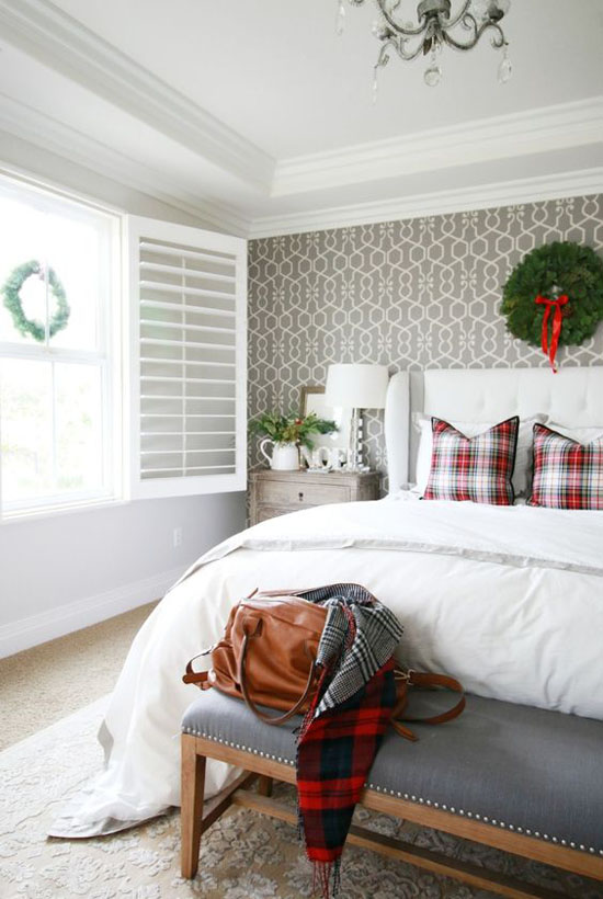 Simplistic Christmas Bedroom.