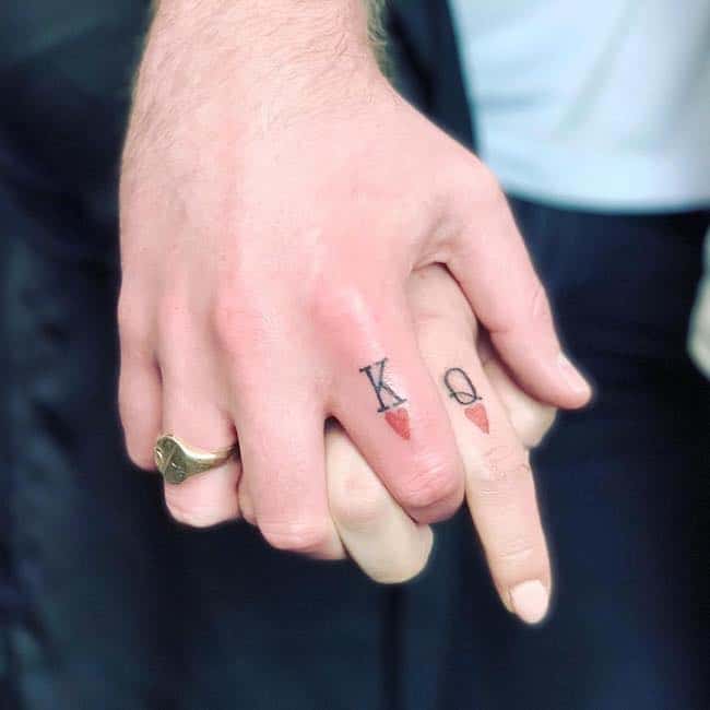 Small matching tattoos for couples