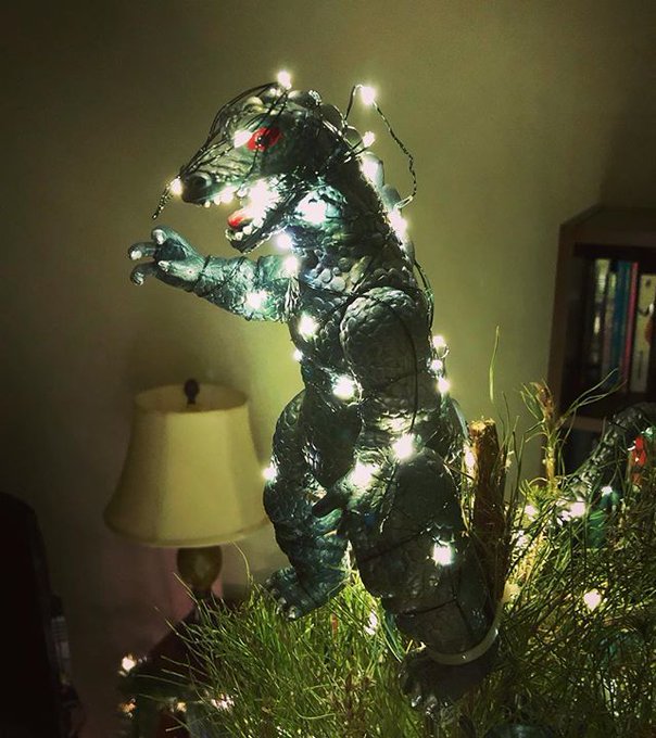 Traditional Godzilla Christmas Tree Topper.