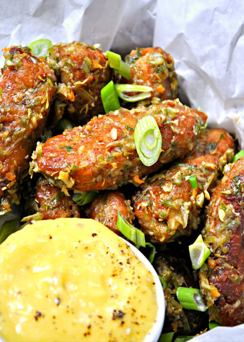 Vegan Jerk Chickpea Wings With Sweet Mango Dip.