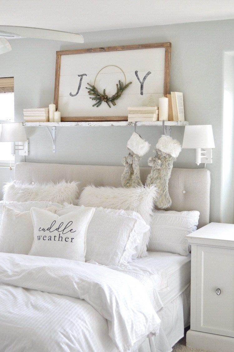 White Christmas Bedroom Decor.