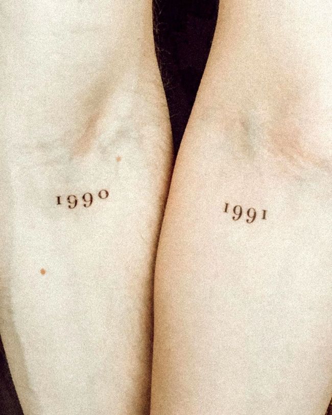 Year of birth tattoos.