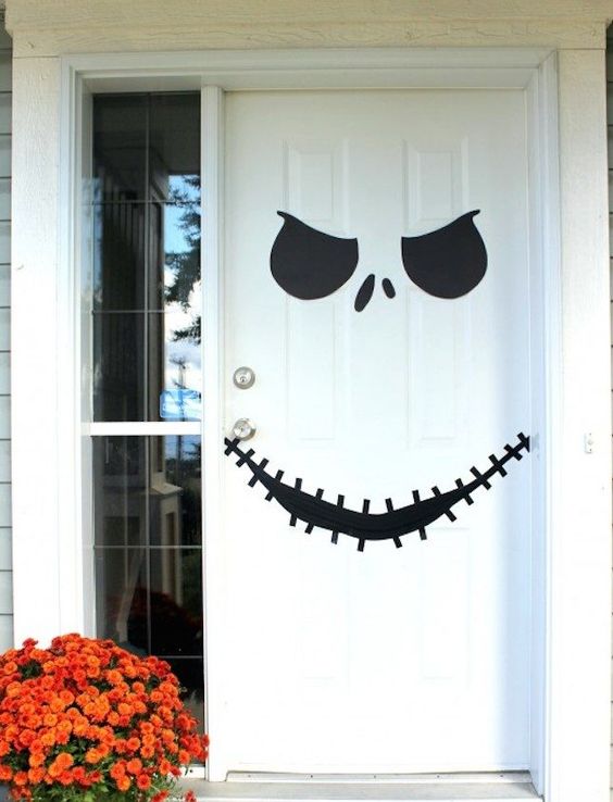 Decorate Your Door with Jack Skellington’s Face.