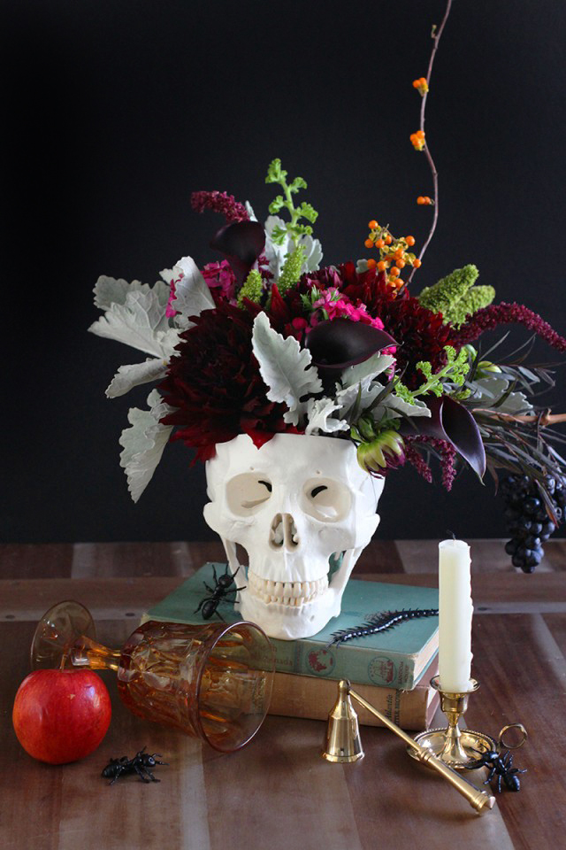 Floral Skull Centerpiece.