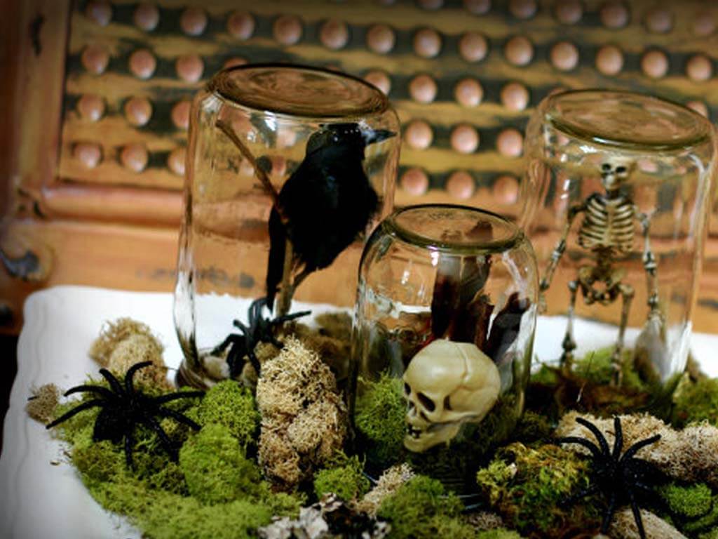 Halloween Mason Jar Terrariums