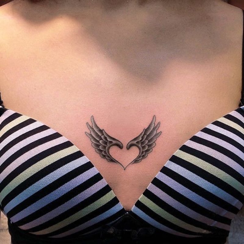 Heart With Angel Wings Tattoo. 