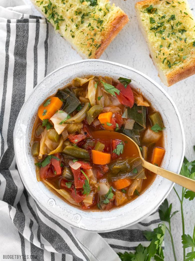 VEGAN All you can eat,Slow Cooker Cabbage Soup by Budget Bites